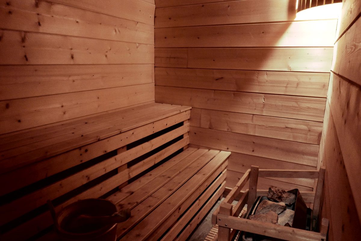 The guesthouse wooden sauna